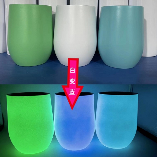 12oz EggShell Luminous Sublimation Wine Glass Tumbler