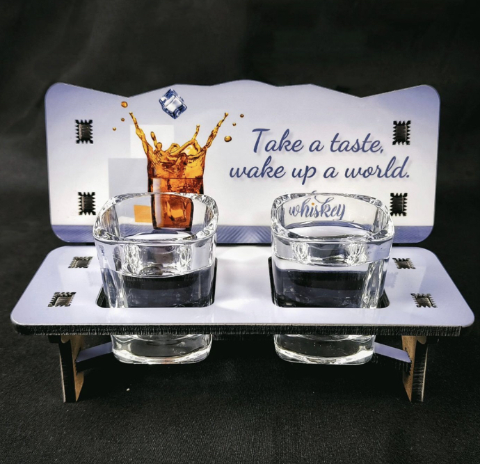 MDF Sublimation Wine Holder Bench