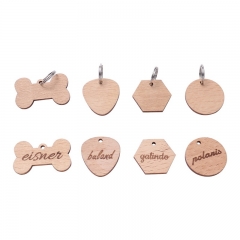 Laser Engraving Wood Dog Tag Keyrings