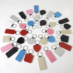 Glitter Sublimation Leather Keychains
