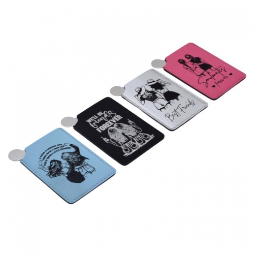 Laser Engraved Leather Compact Mirror