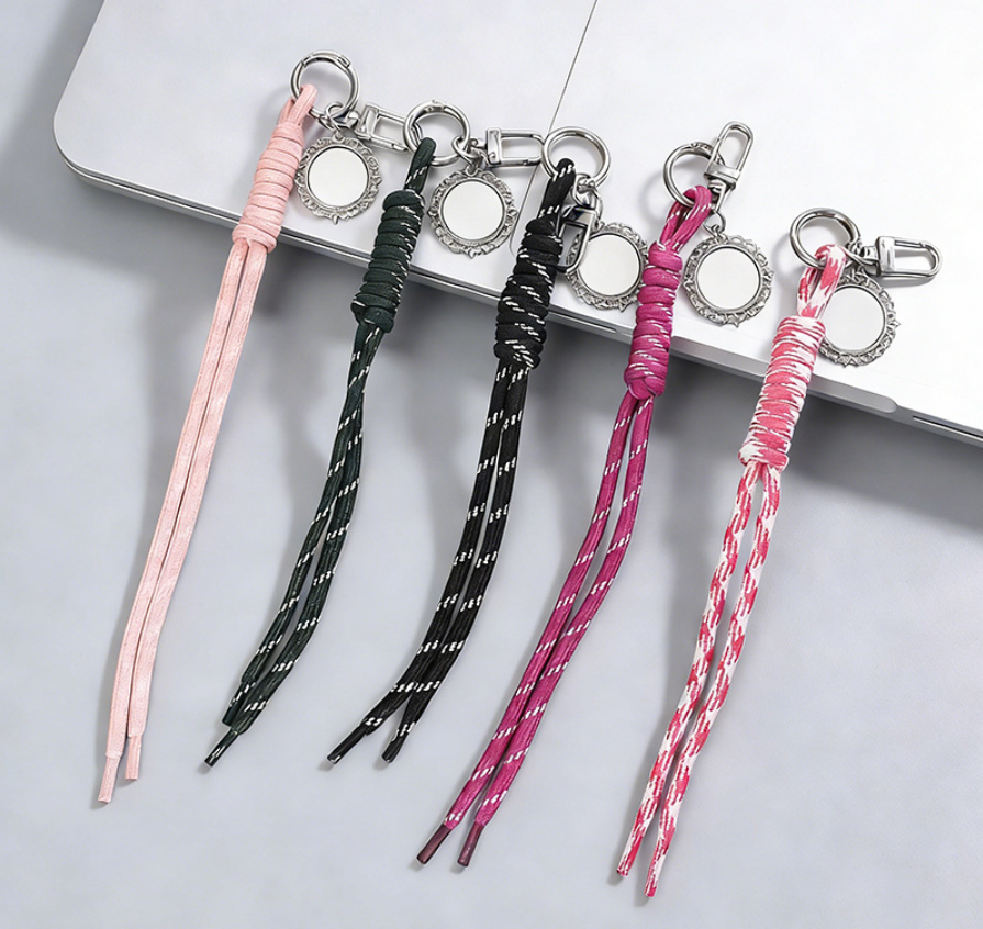 Circle Sublimation Paracord Braided Keychain