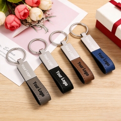 Laser Engraved Leather Keychains