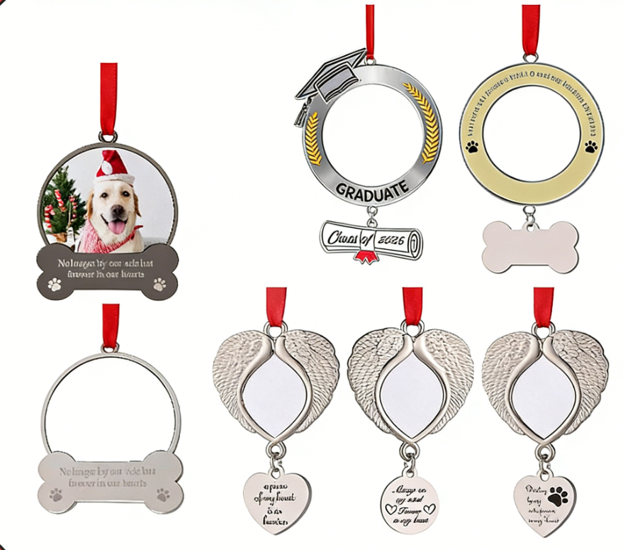 Xmas Sublimation Christmas Ornaments Dog Pendant