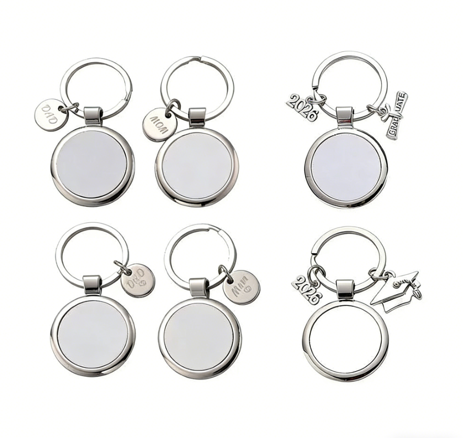 Dad Mom Grad Sublimation Metal Keyrings