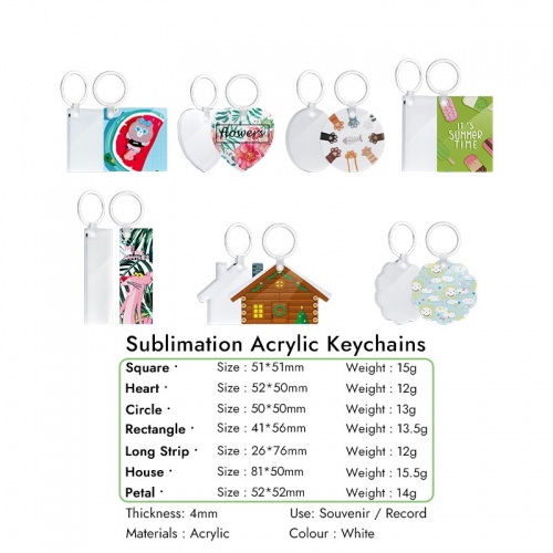 Sublimation Acrylic Keychains