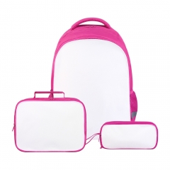 Sublimation Book Bag Lunch Bags Pencil Case Set