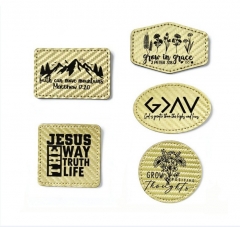 Laser Engraving PU Cap Hat Patches