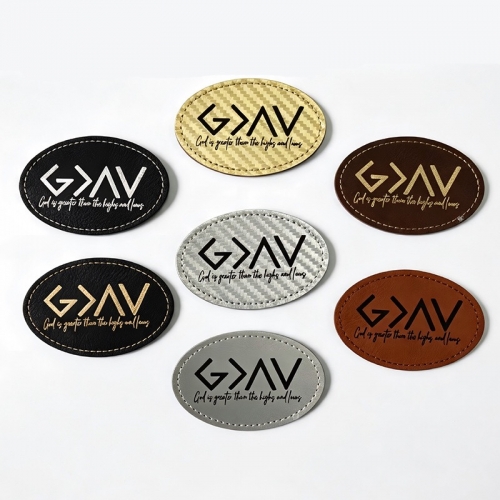 Leatherette Oval Hat Patch